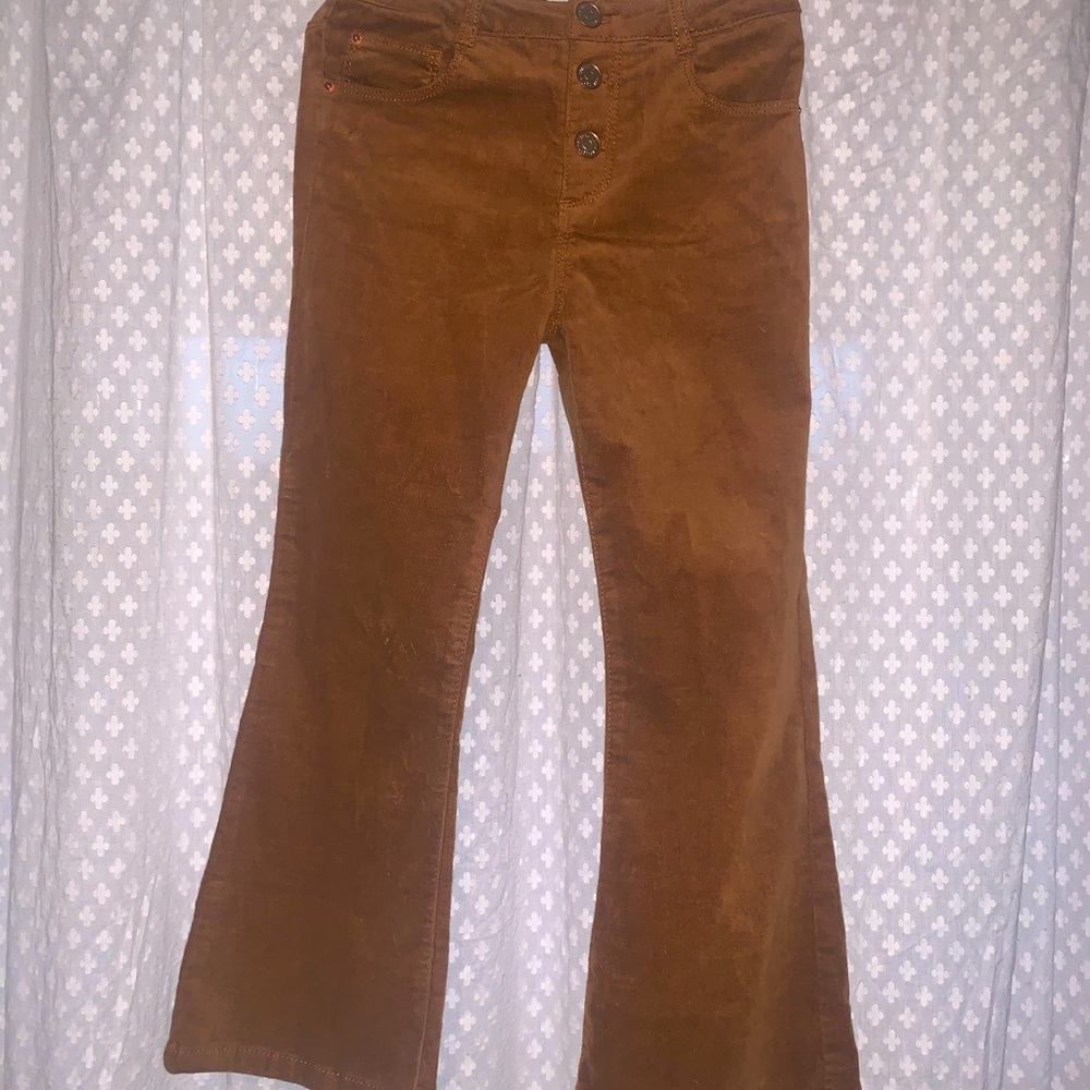 Zara Girls’ Corduroy Flare Bottom Button Up Pants